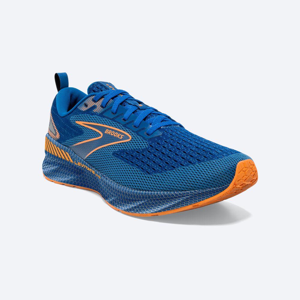 Brooks Levitate GTS 6 Löparskor Herr Blå/Orange | BMU-769014