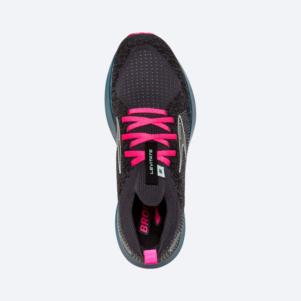 Brooks Levitate StealthFit 5 Löparskor Dam Svarta/Blå/Rosa | KRE-718029