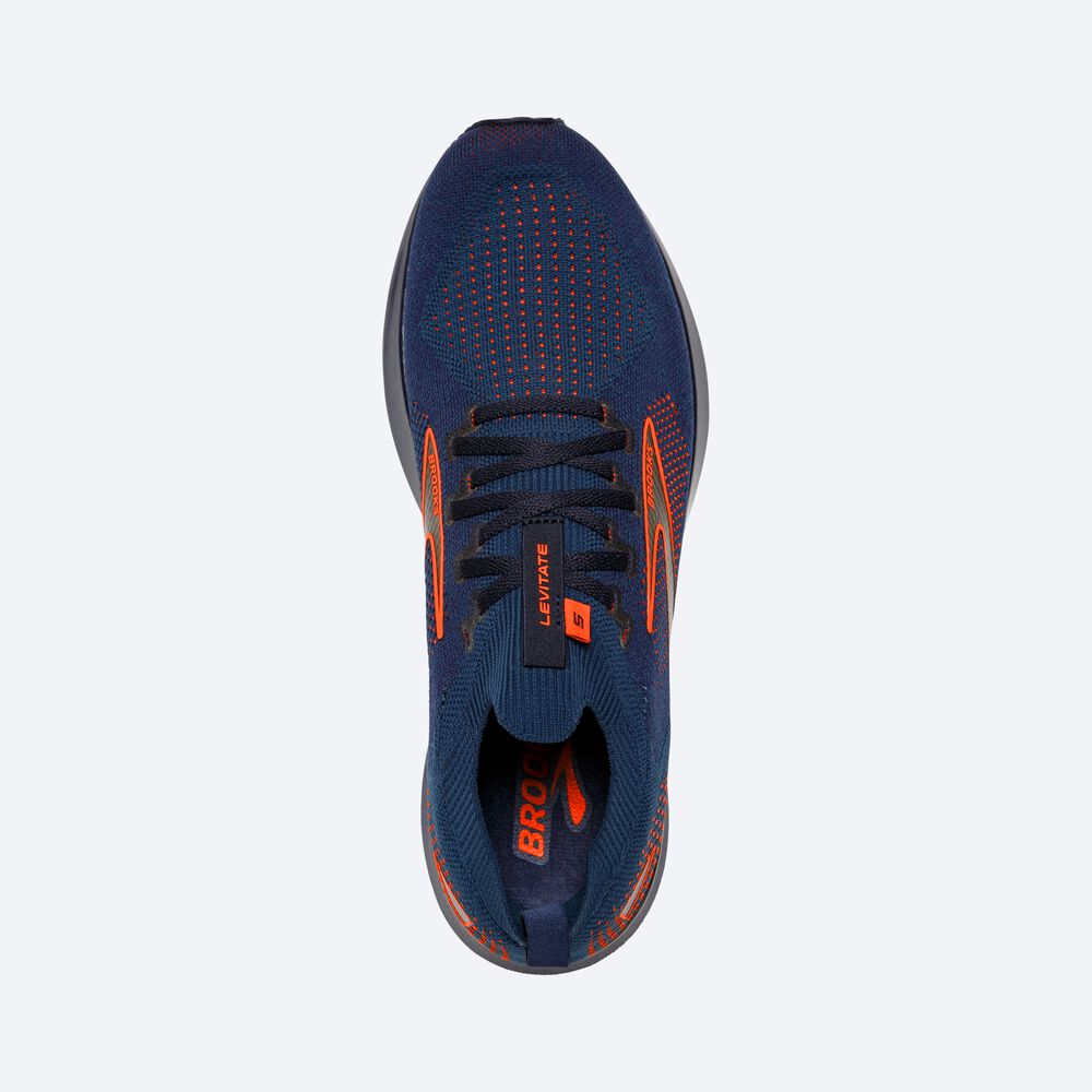 Brooks Levitate StealthFit 5 Löparskor Herr Marinblå/Bruna | UTZ-280547