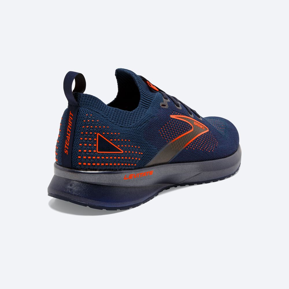 Brooks Levitate StealthFit 5 Löparskor Herr Marinblå/Bruna | UTZ-280547