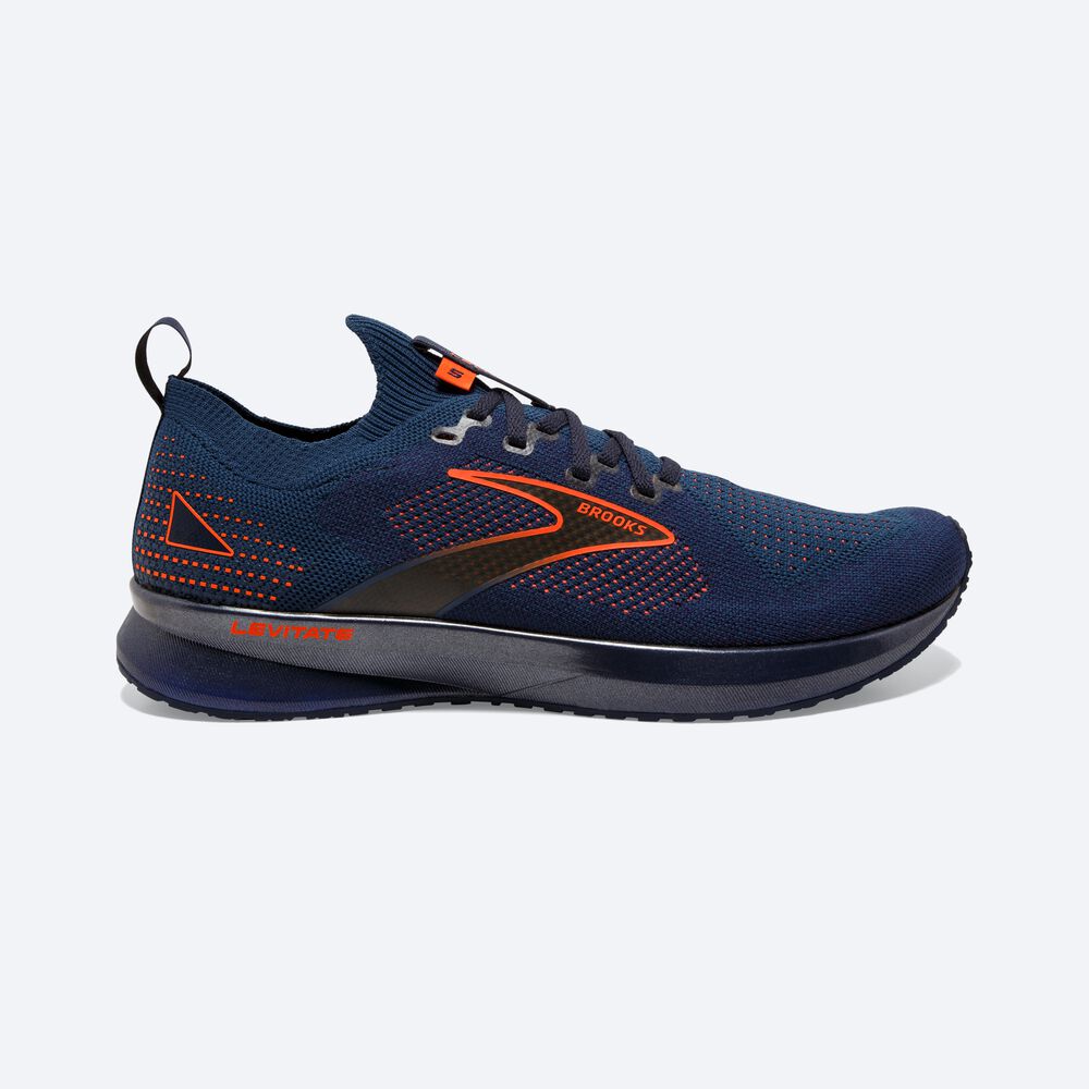 Brooks Levitate StealthFit 5 Löparskor Herr Marinblå/Bruna | UTZ-280547