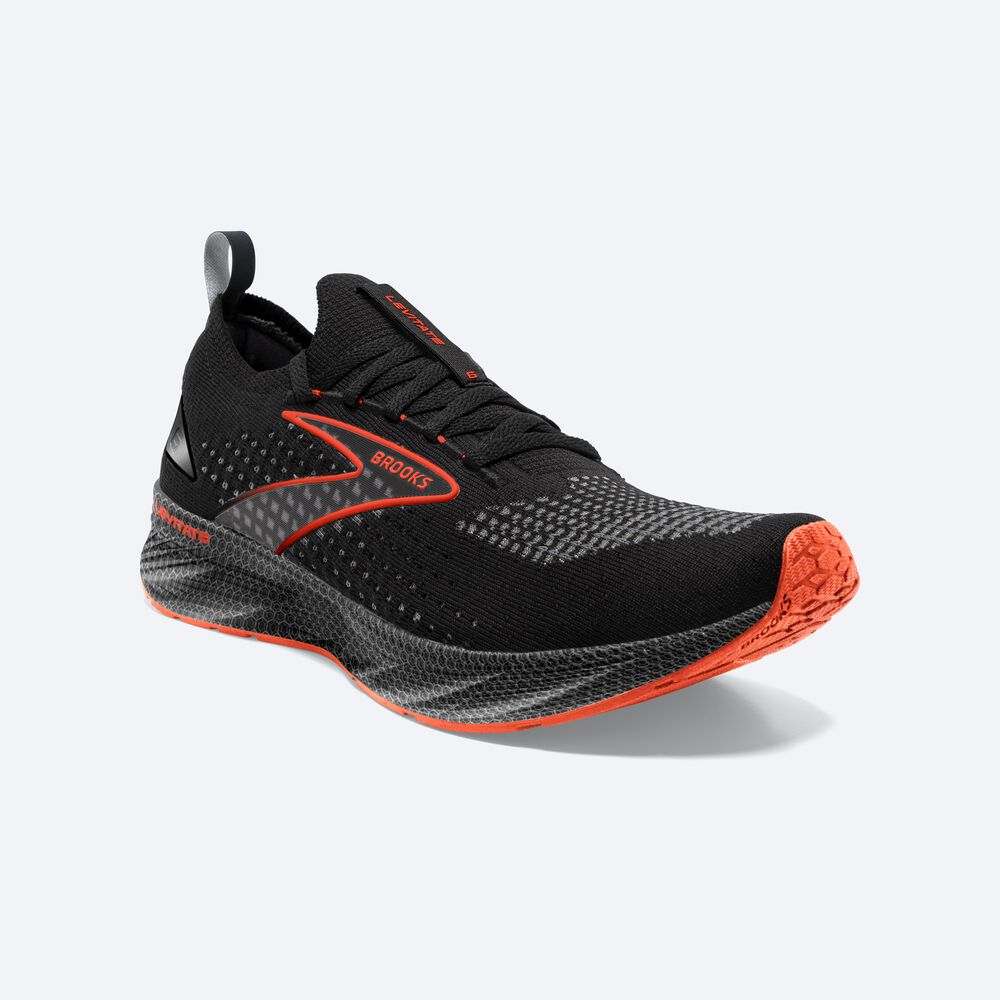 Brooks Levitate StealthFit 6 Löparskor Herr Svarta/Orange | GQU-681293