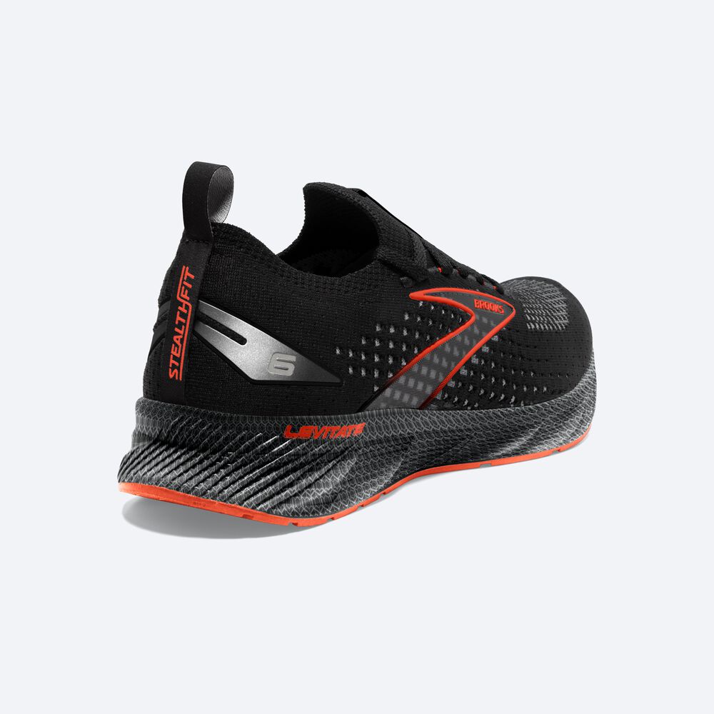 Brooks Levitate StealthFit 6 Löparskor Herr Svarta/Orange | GQU-681293