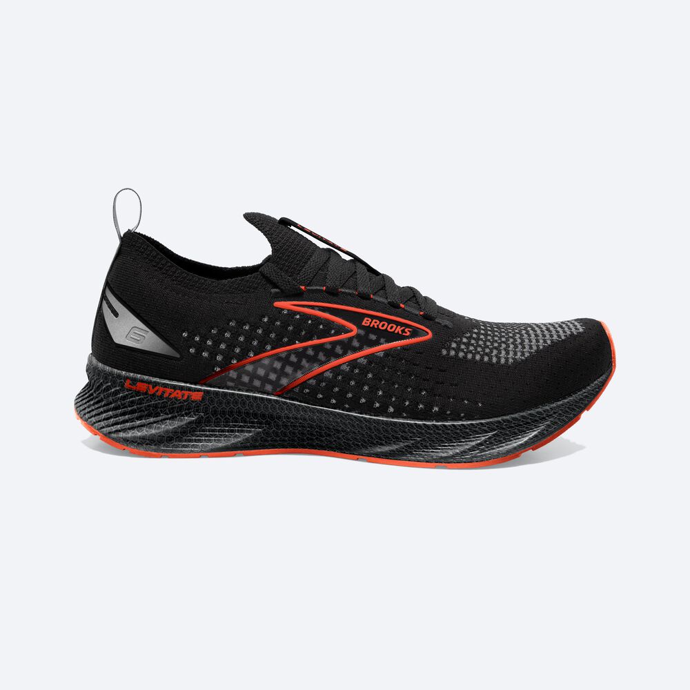 Brooks Levitate StealthFit 6 Löparskor Herr Svarta/Orange | GQU-681293