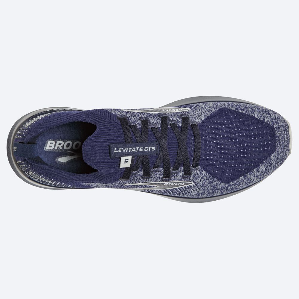 Brooks Levitate StealthFit GTS 5 Löparskor Herr Marinblå/Grå | RJA-164309