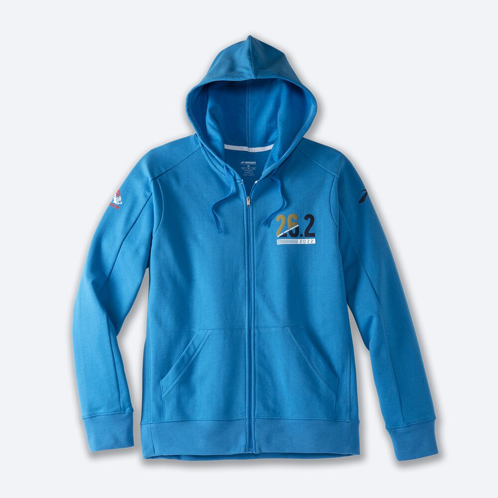 Brooks MCM22 Moment Full Zip Sweatshirt Herr Blå | DNF-145683