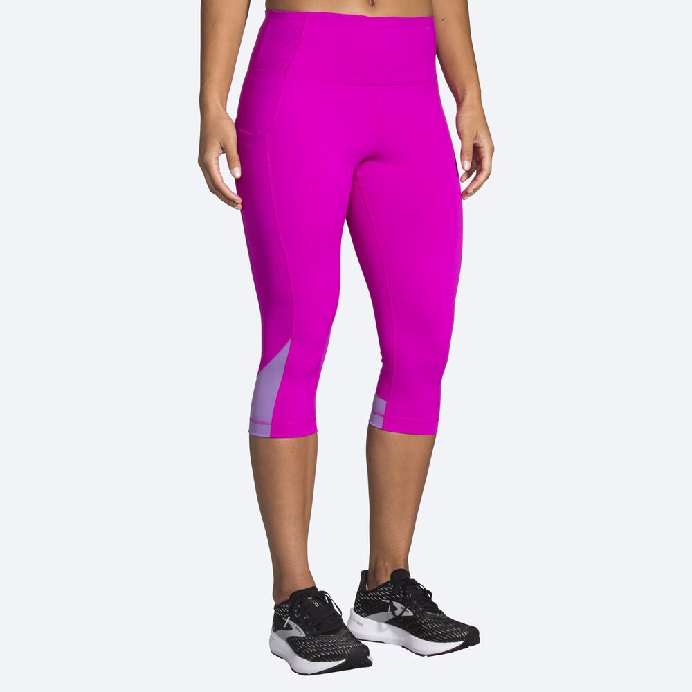 Brooks Method 1/2 Crop Tight Strumpbyxor Dam Rosa/Lila | KAT-645732