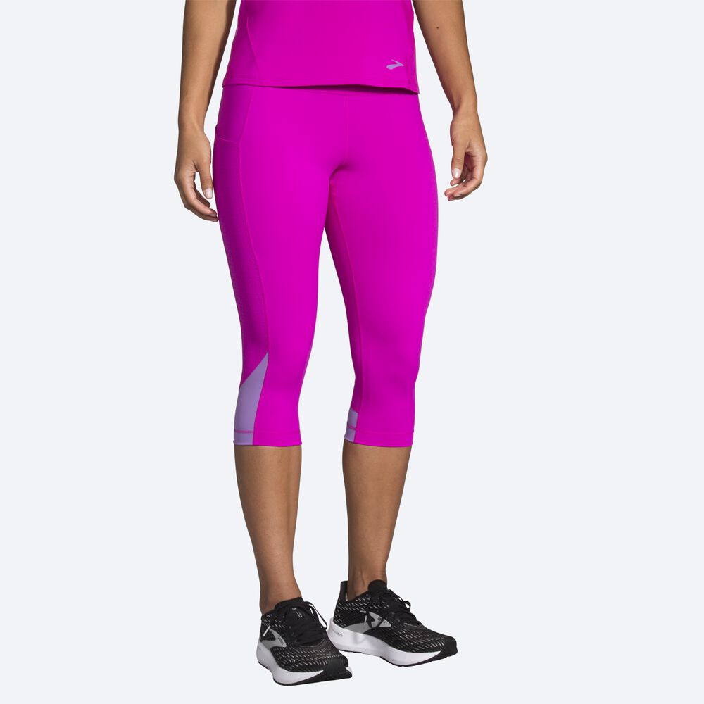 Brooks Method 1/2 Crop Tight Strumpbyxor Dam Rosa/Lila | KAT-645732