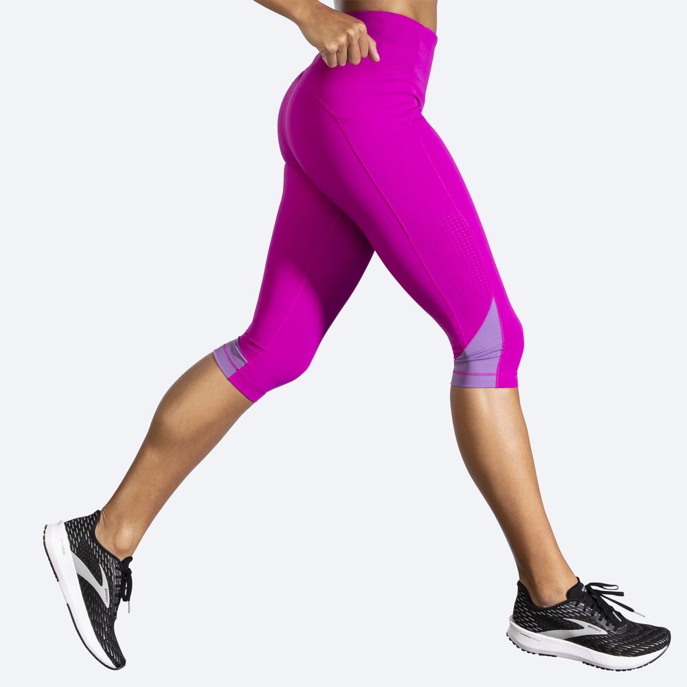 Brooks Method 1/2 Crop Tight Strumpbyxor Dam Rosa/Lila | KAT-645732