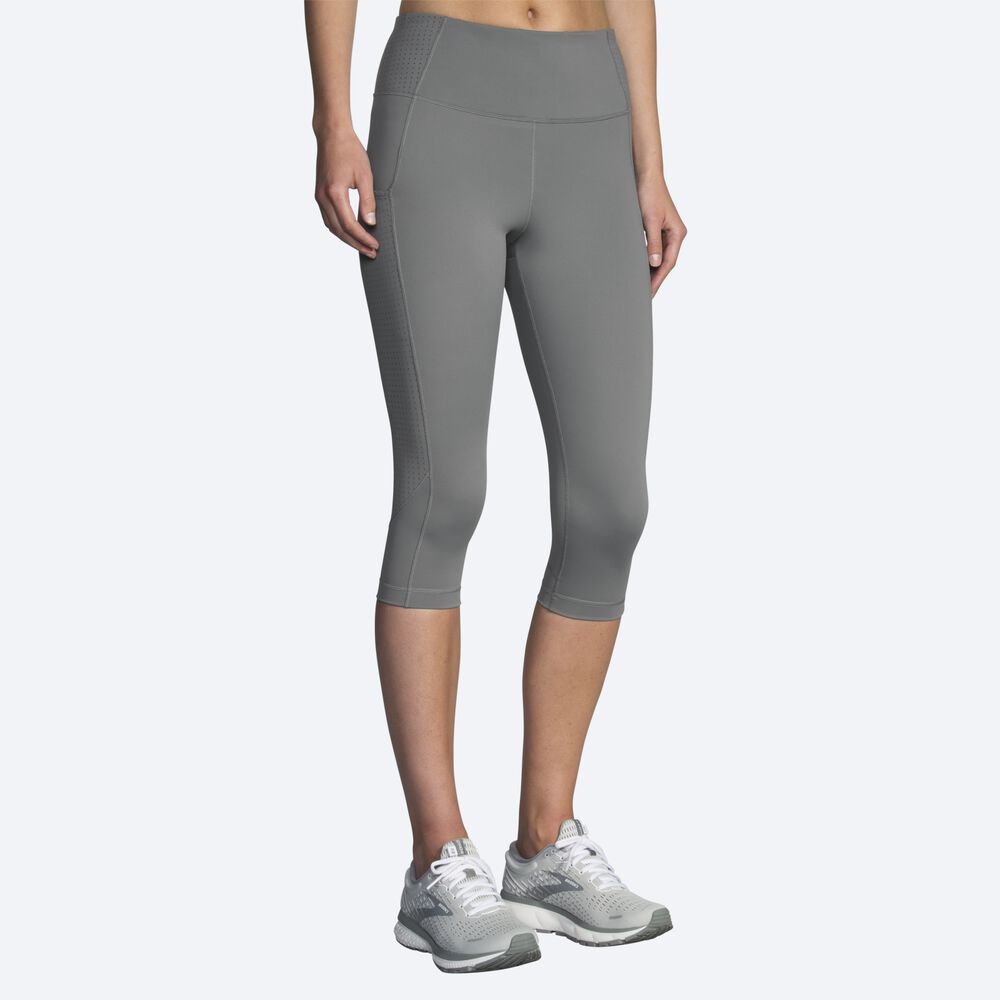 Brooks Method 1/2 Crop Tight Strumpbyxor Dam Grå | LIV-513420