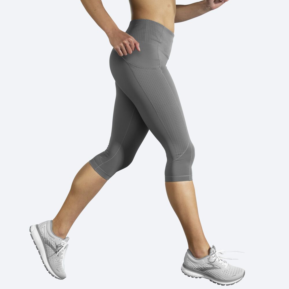 Brooks Method 1/2 Crop Tight Strumpbyxor Dam Grå | LIV-513420