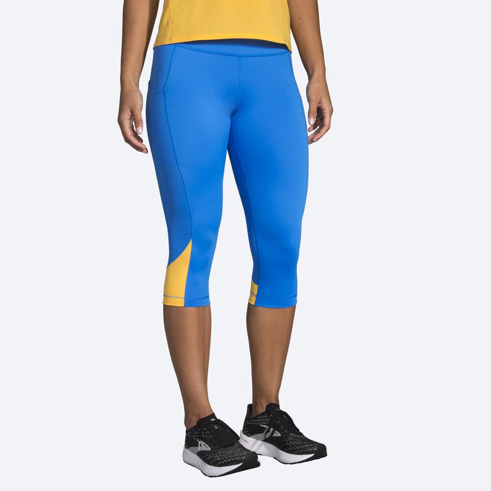 Brooks Method 1/2 Crop Tight Strumpbyxor Dam Blå | ORS-318476