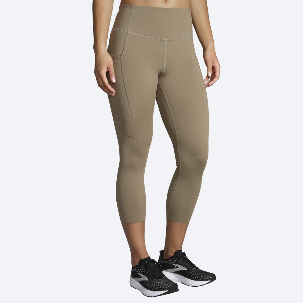 Brooks Method 3/4 Tight Strumpbyxor Dam Khaki | CIO-805149