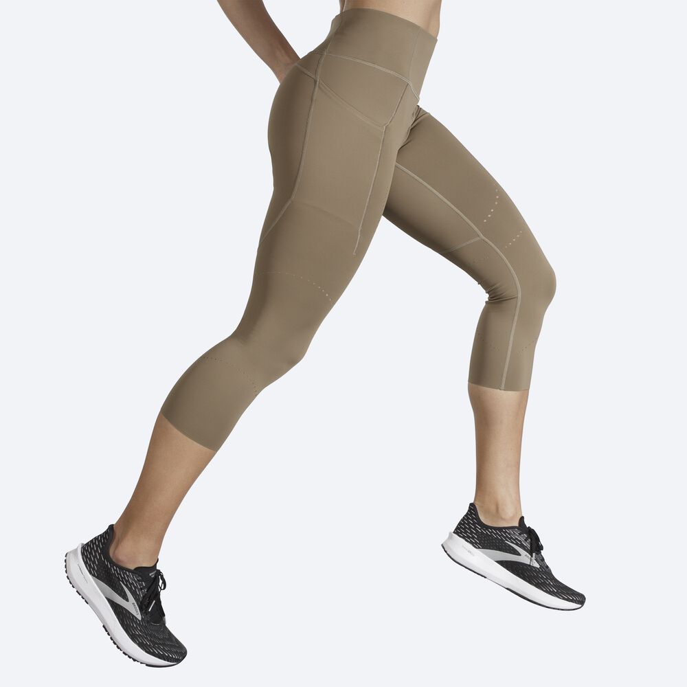 Brooks Method 3/4 Tight Strumpbyxor Dam Khaki | CIO-805149