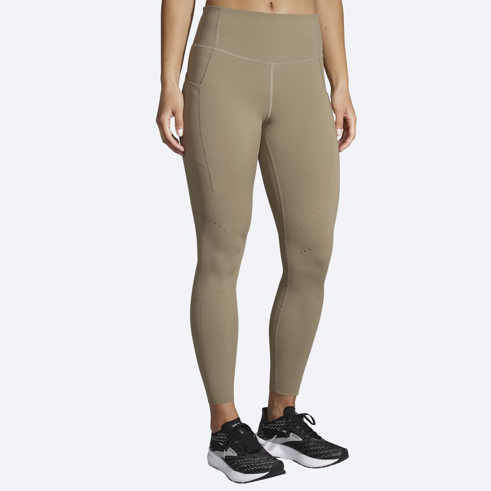 Brooks Method 7/8 Tight Strumpbyxor Dam Khaki | QNE-489607