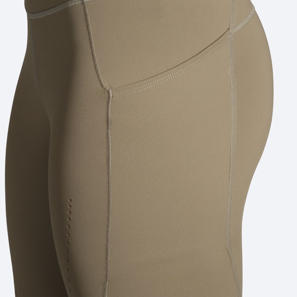 Brooks Method 7/8 Tight Strumpbyxor Dam Khaki | QNE-489607