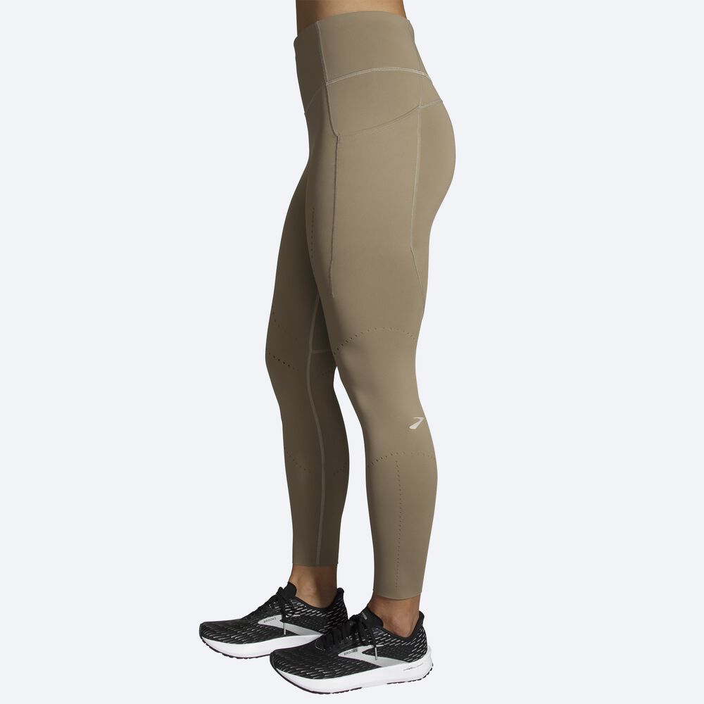 Brooks Method 7/8 Tight Strumpbyxor Dam Khaki | QNE-489607