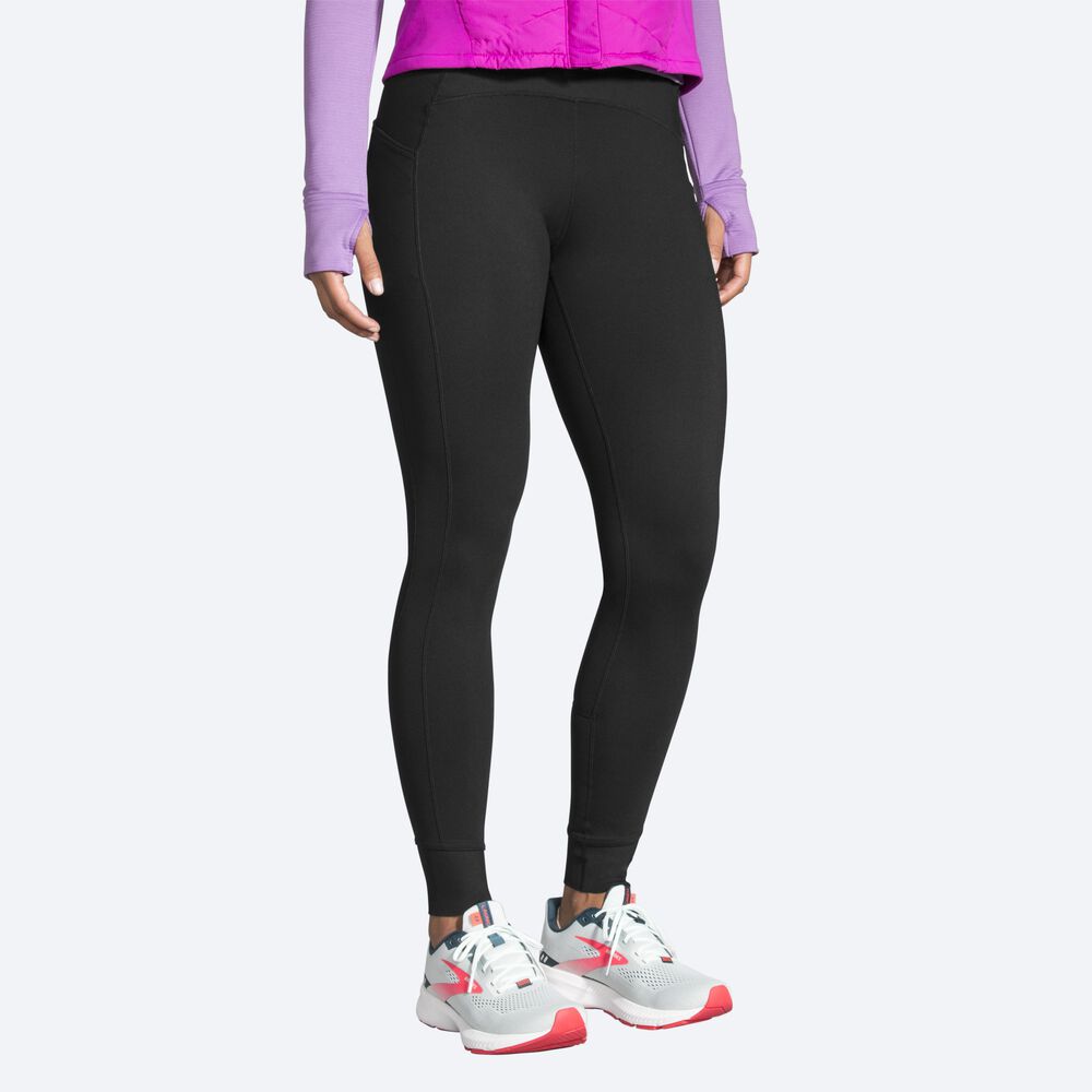 Brooks Momentum Thermal Tight Strumpbyxor Dam Svarta | AQD-723615