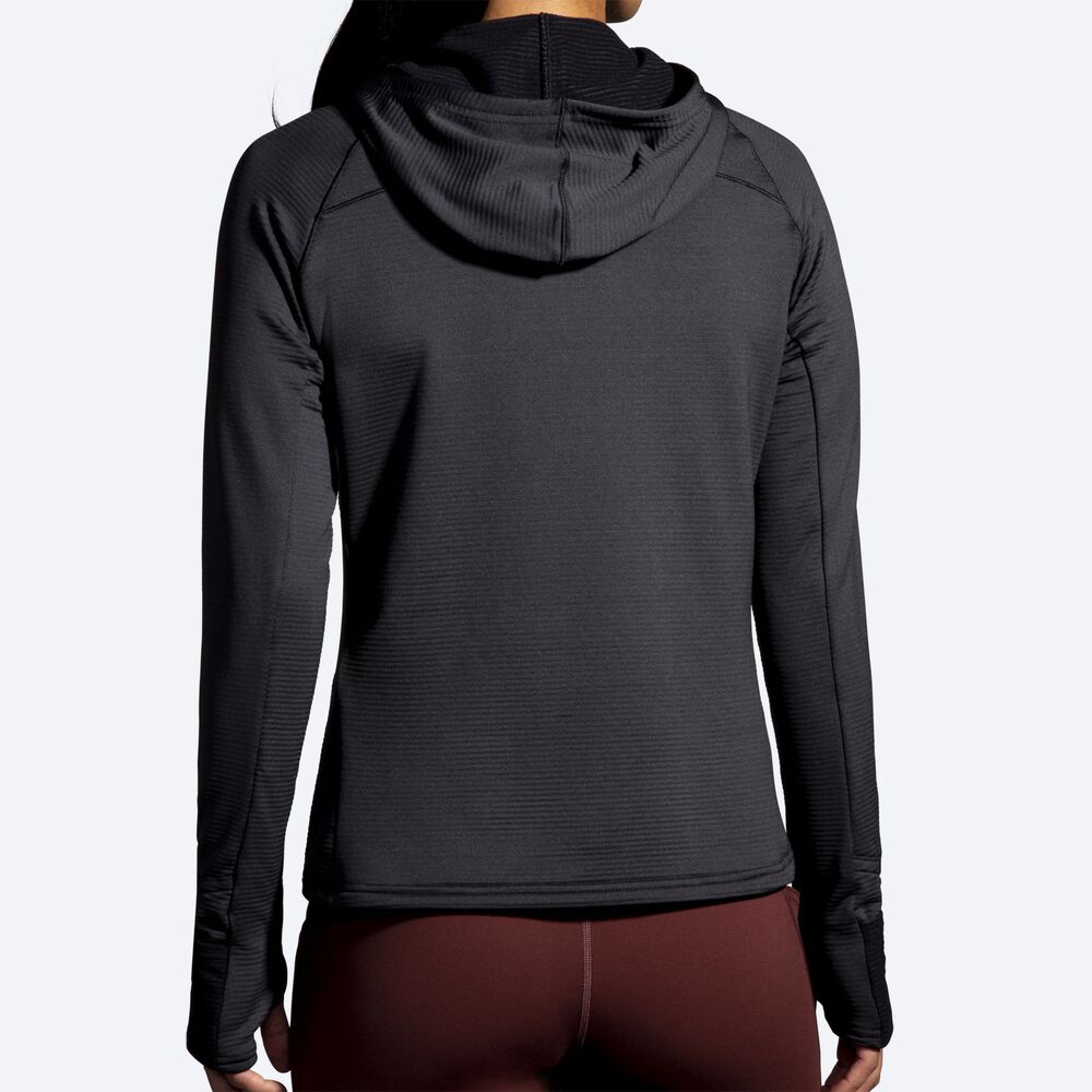 Brooks Notch Thermal 2.0 Hoodie Dam Svarta | EBA-561702