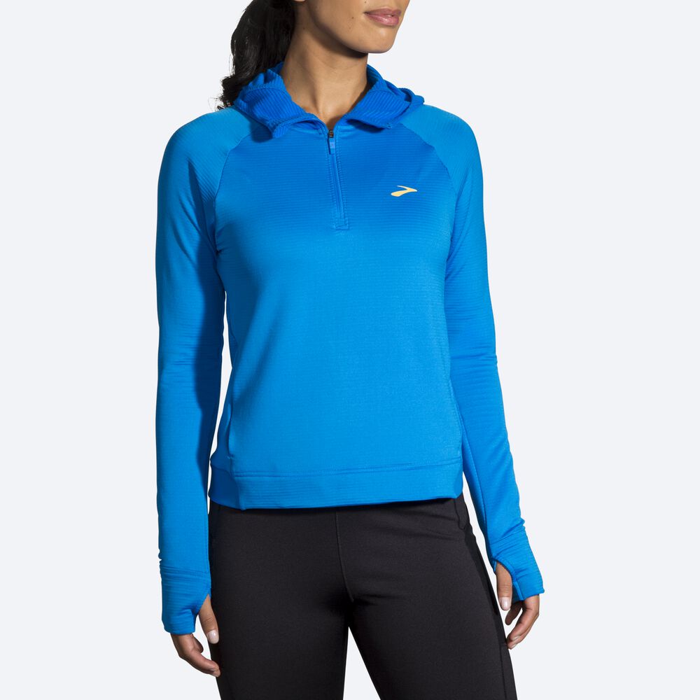 Brooks Notch Thermal Hoodie Dam Blå | UJP-183026