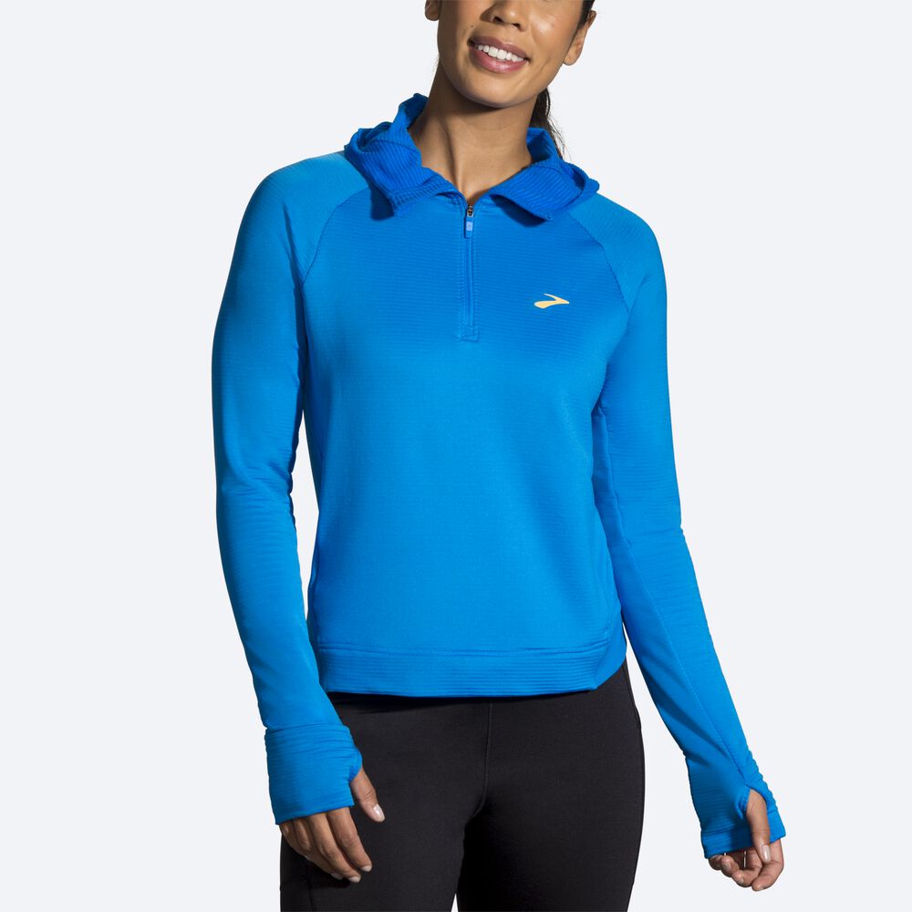 Brooks Notch Thermal Hoodie Dam Blå | UJP-183026