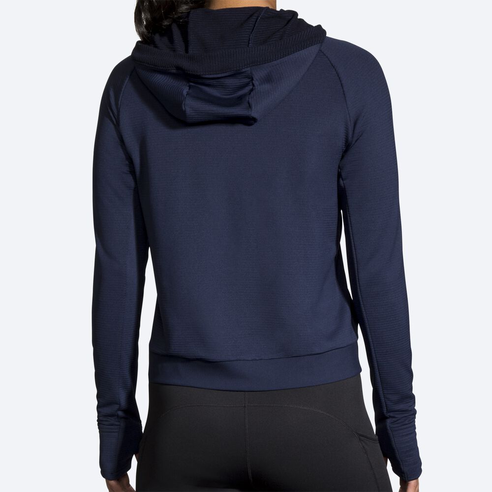 Brooks Notch Thermal Hoodie Dam Marinblå | VRT-501973