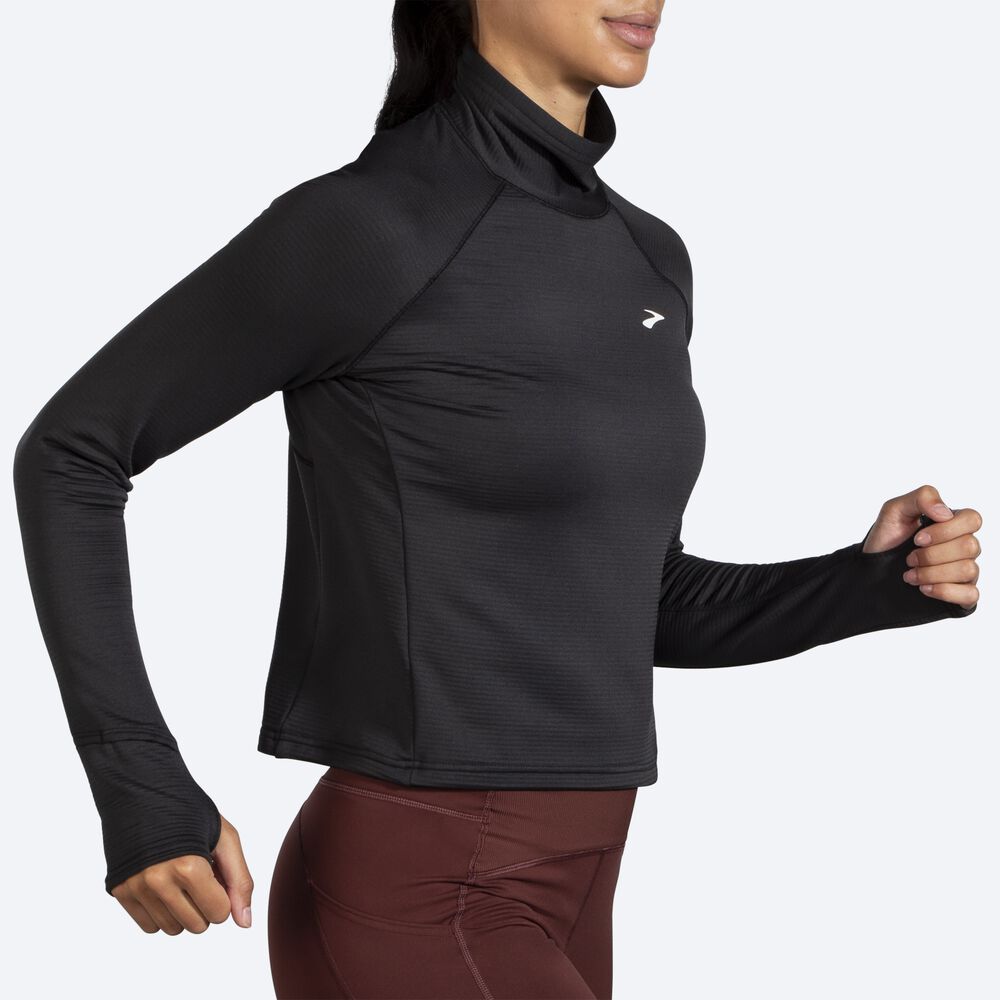 Brooks Notch Thermal Long Sleeve 2.0 T-shirt Dam Svarta | BMC-934628