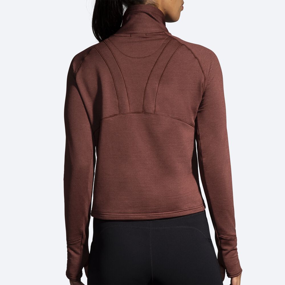 Brooks Notch Thermal Long Sleeve 2.0 T-shirt Dam Choklad | DXC-269158