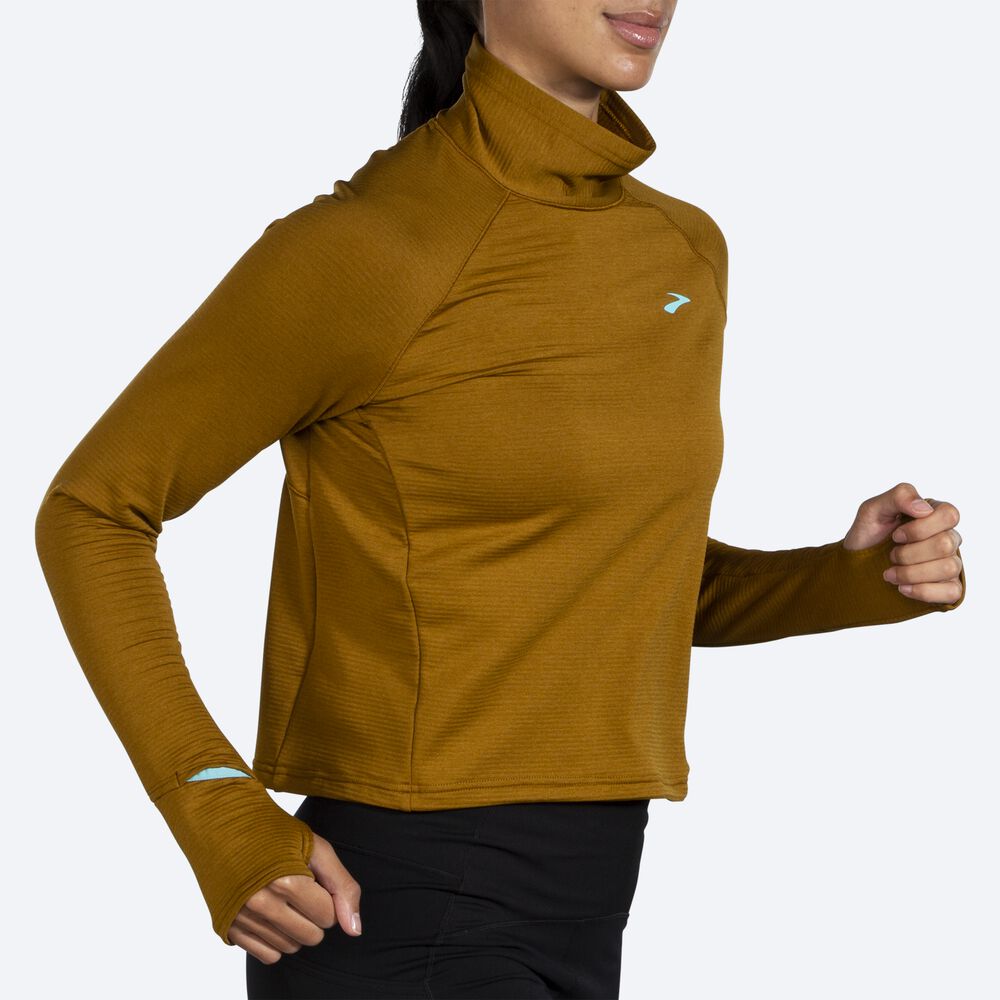 Brooks Notch Thermal Long Sleeve 2.0 T-shirt Dam Olivgröna | MBU-370615