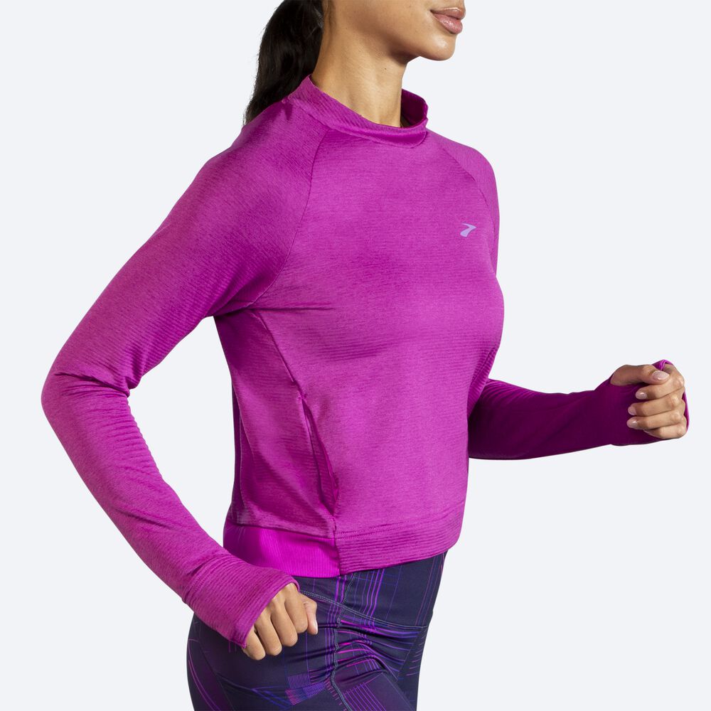 Brooks Notch Thermal Long Sleeve T-shirt Dam Rosa | BGL-896175