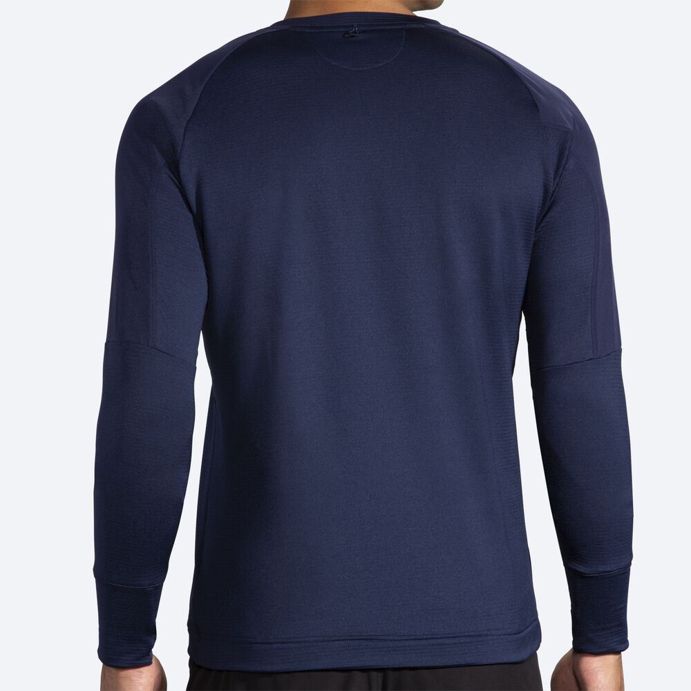 Brooks Notch Thermal Long Sleeve T-shirt Herr Marinblå | MHY-480963