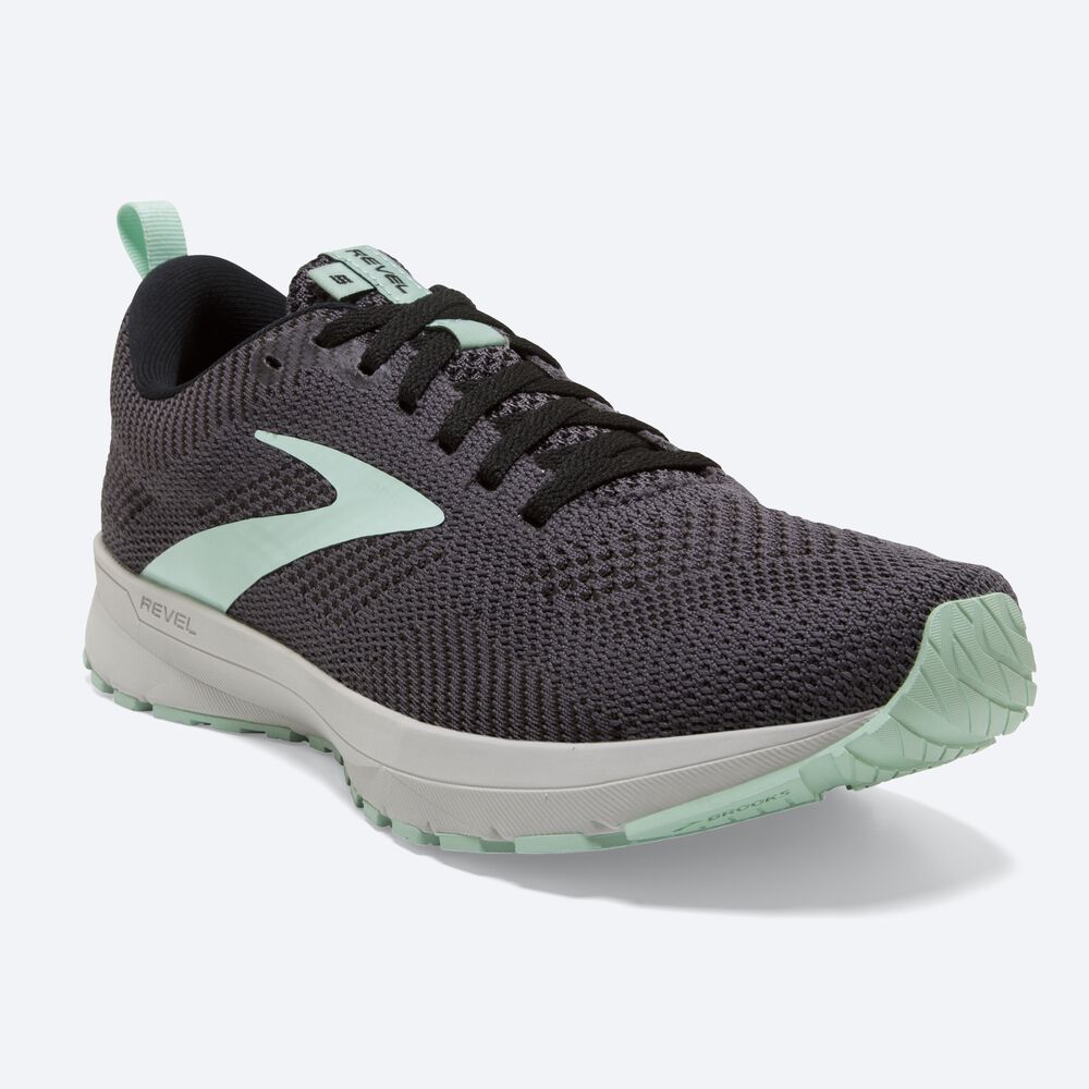 Brooks Revel 5 Löparskor Dam Svarta/Gröna | RQT-318490