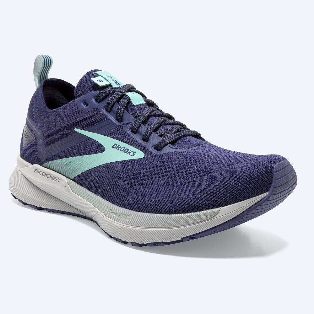 Brooks Ricochet 3 Löparskor Dam Marinblå/Blå | CZR-840396