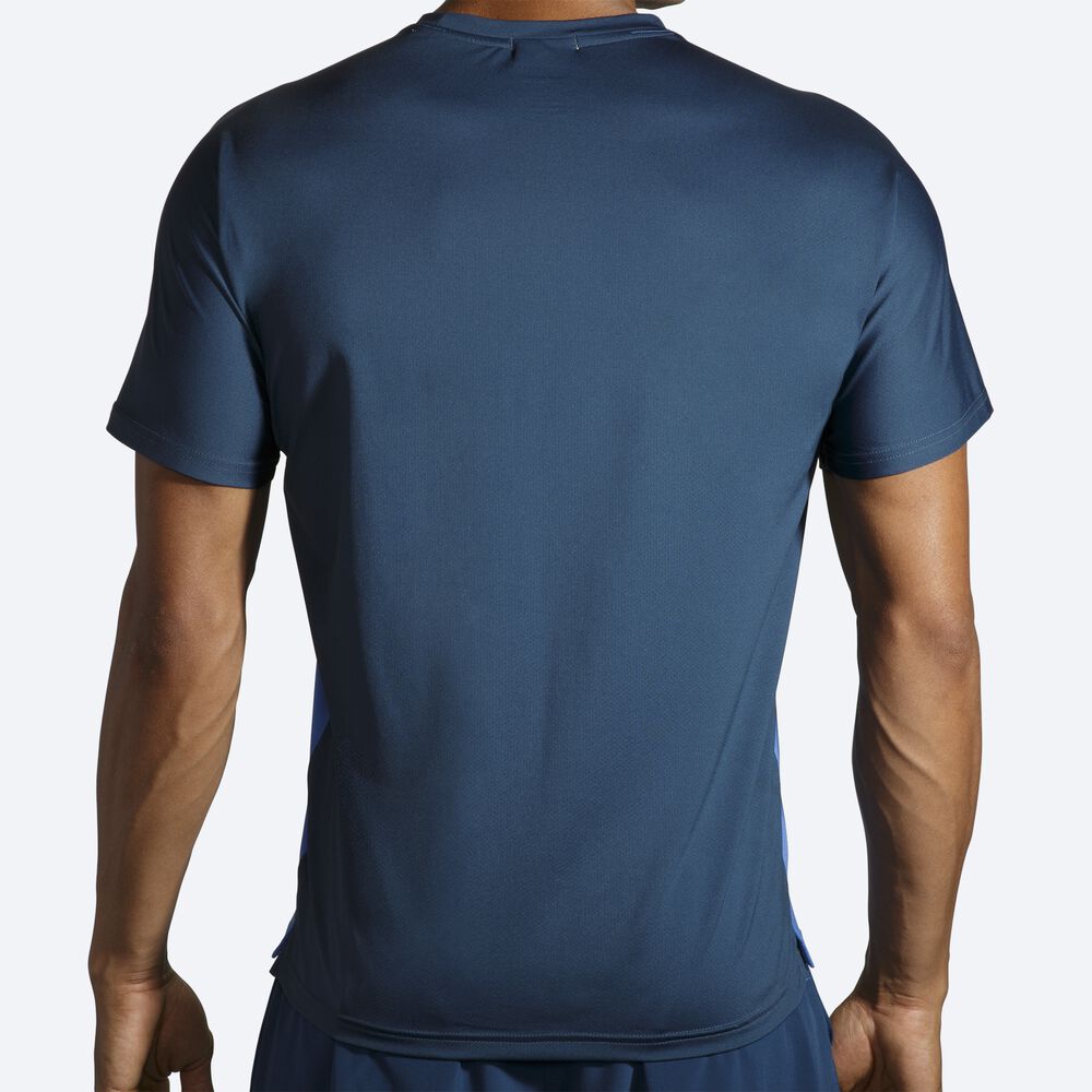 Brooks Run Within Short Sleeve T-shirt Herr Blå/Indigo | NCT-809236