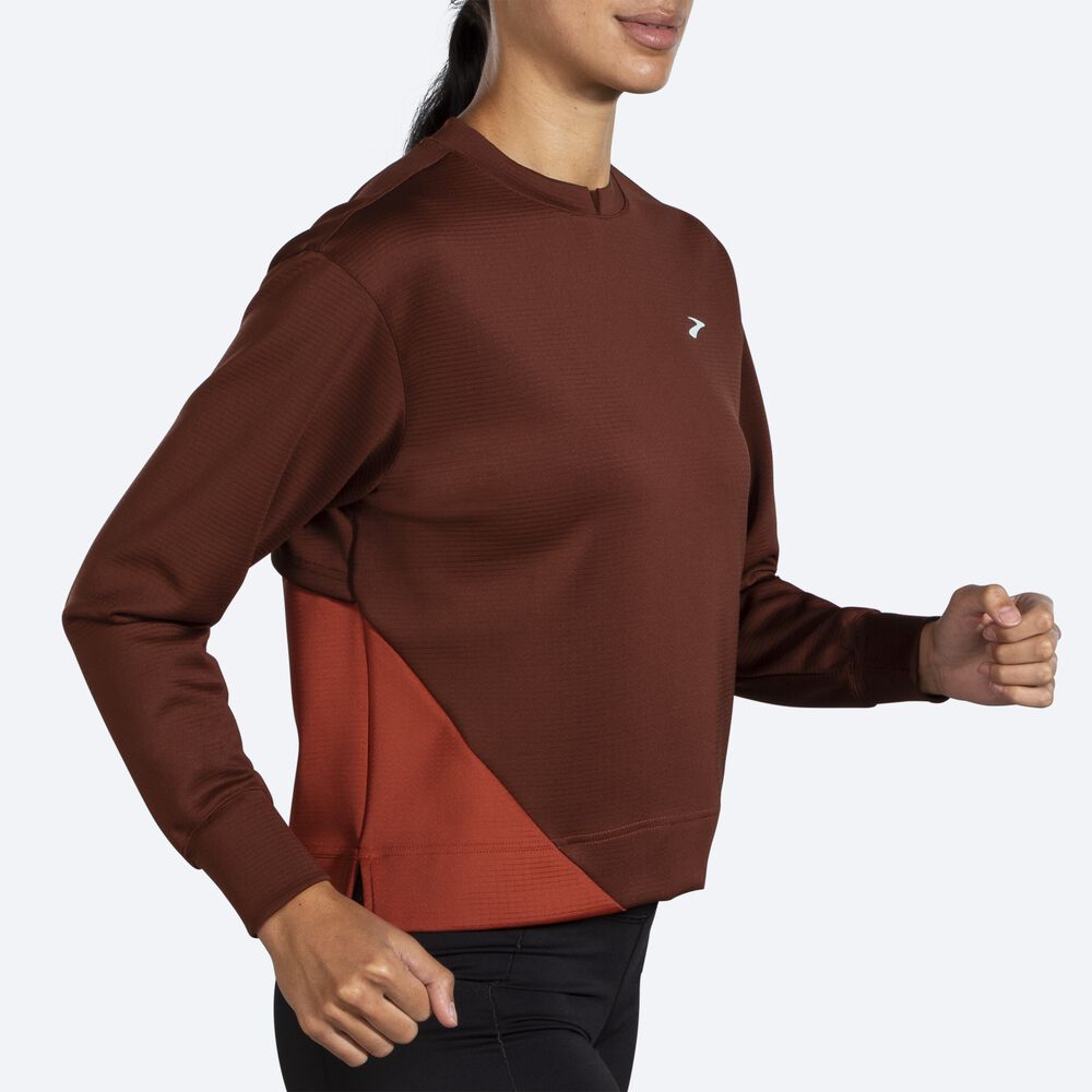 Brooks Run Within Sweatshirt Dam Choklad/Koppar | KMF-169835