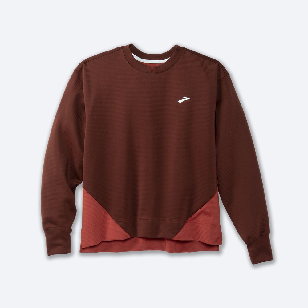 Brooks Run Within Sweatshirt Dam Choklad/Koppar | KMF-169835