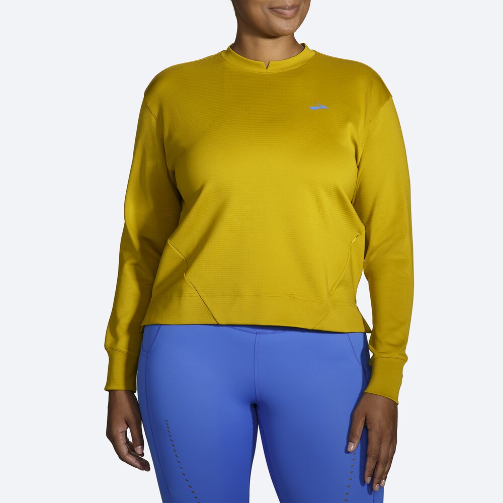 Brooks Run Within Sweatshirt Dam Guld | BEL-869247