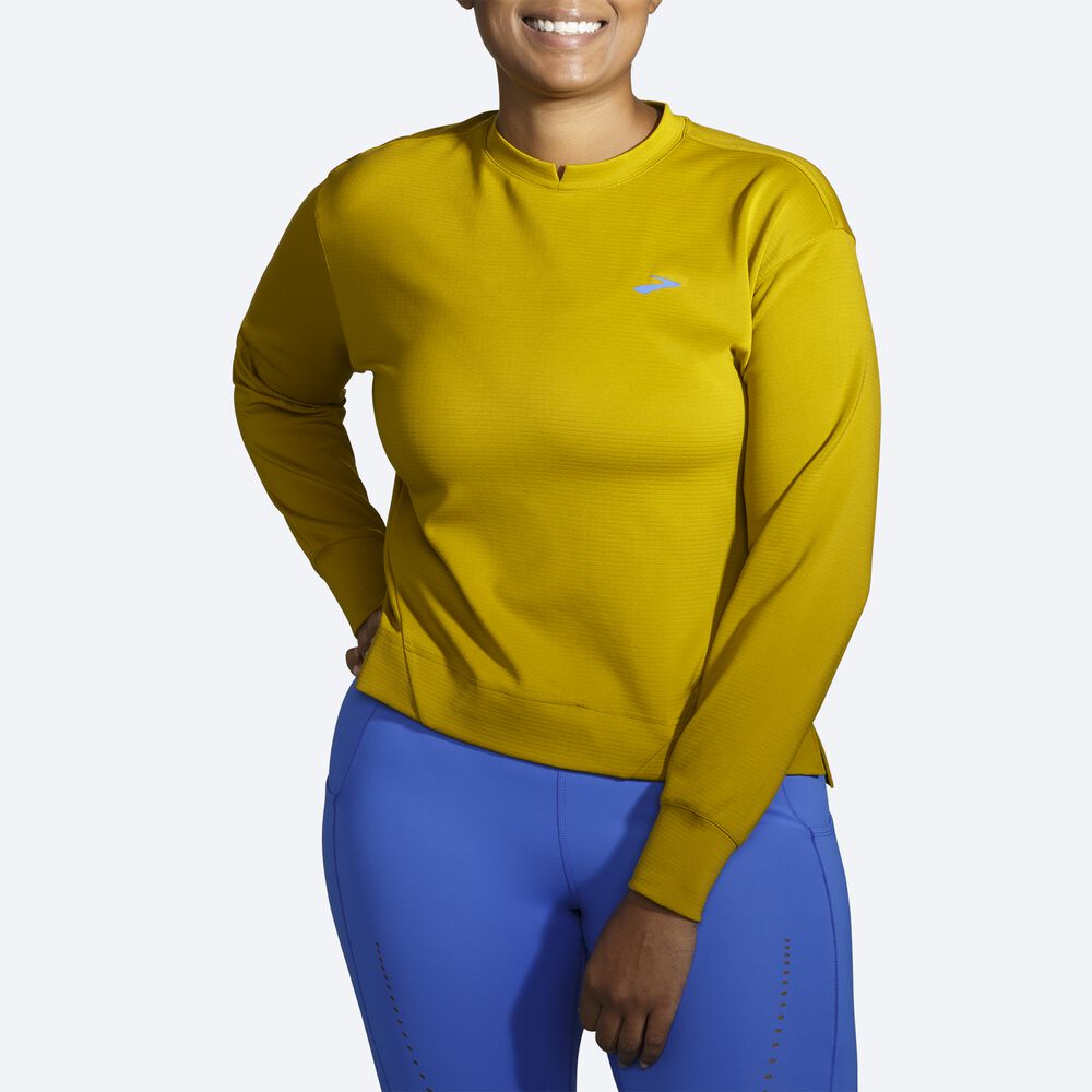 Brooks Run Within Sweatshirt Dam Guld | BEL-869247