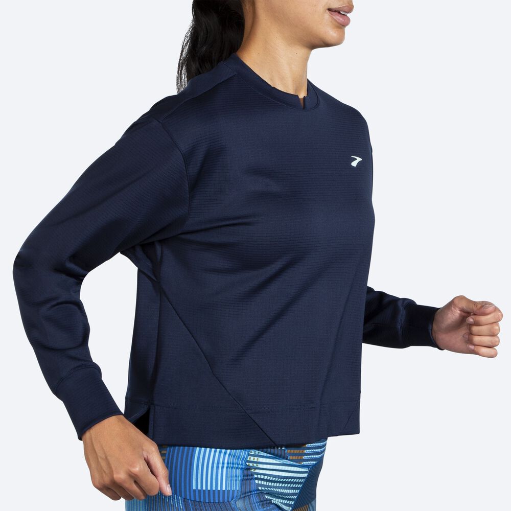 Brooks Run Within Sweatshirt Dam Marinblå | QIK-764891