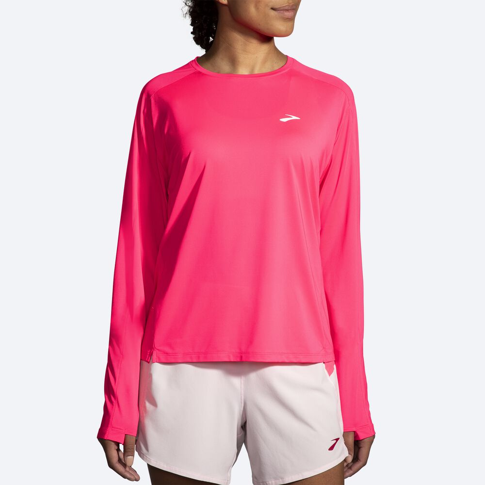 Brooks Sprint Free Long Sleeve 2.0 T-shirt Dam Rosa | BXF-712453