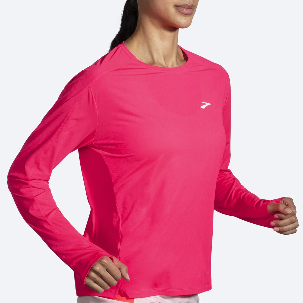 Brooks Sprint Free Long Sleeve 2.0 T-shirt Dam Rosa | BXF-712453