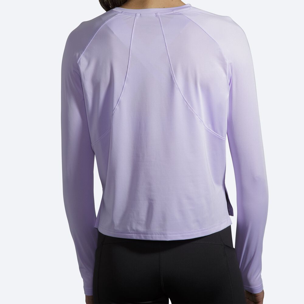 Brooks Sprint Free Long Sleeve T-shirt Dam Lila Grå | DHL-731869