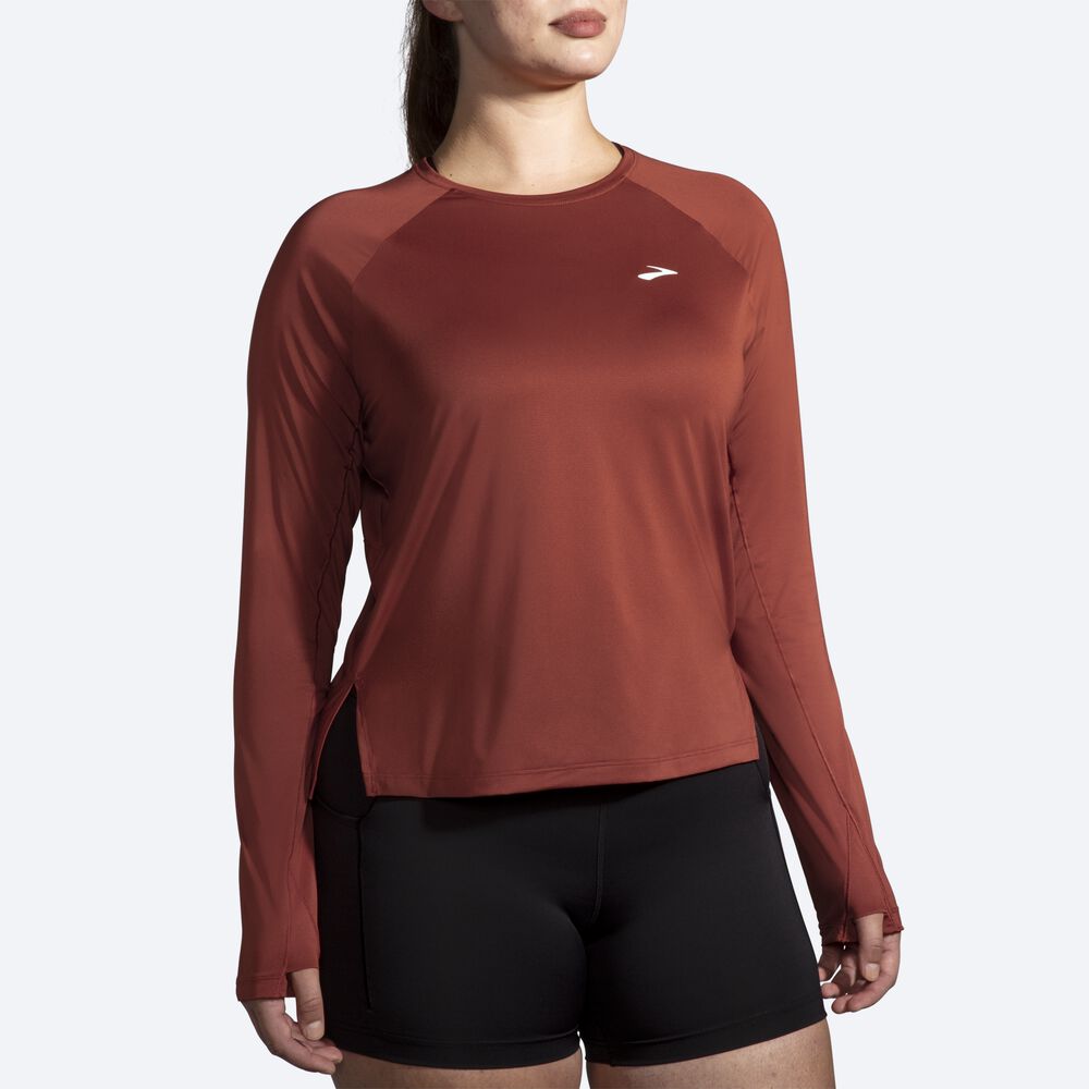 Brooks Sprint Free Long Sleeve T-shirt Dam Koppar | FKG-752038