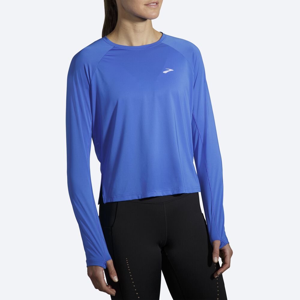 Brooks Sprint Free Long Sleeve T-shirt Dam Blå | IYG-798243