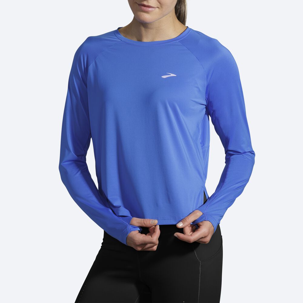 Brooks Sprint Free Long Sleeve T-shirt Dam Blå | IYG-798243