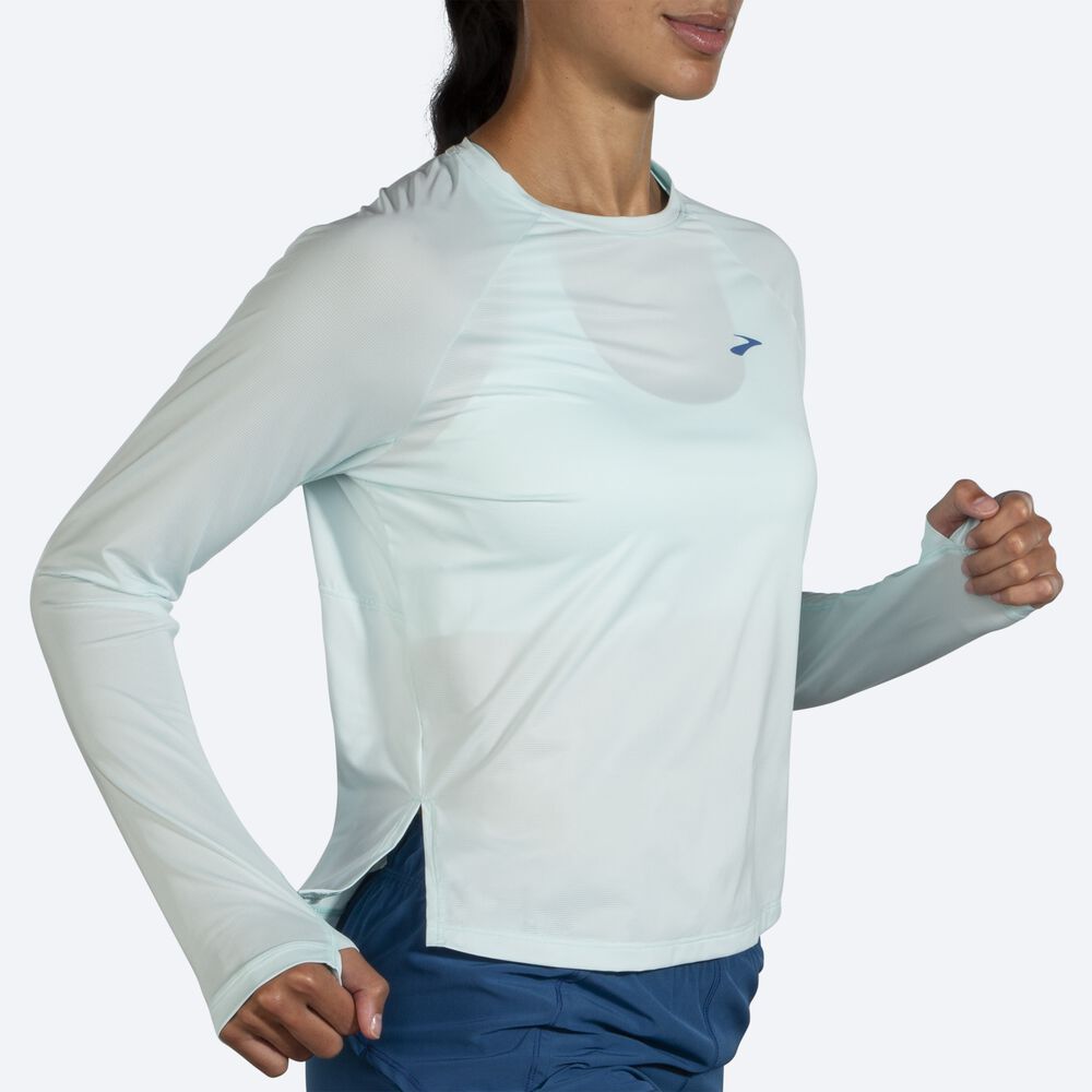 Brooks Sprint Free Long Sleeve T-shirt Dam Blå | QLG-456093