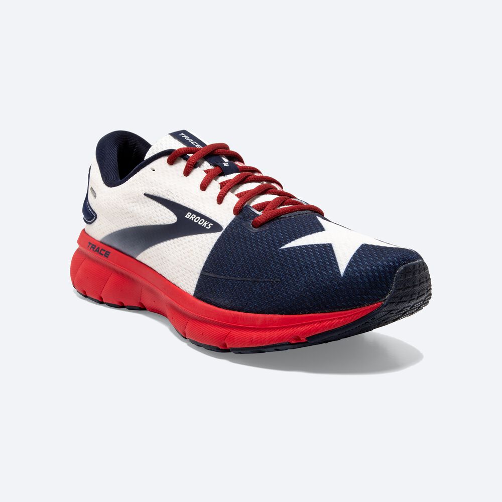 Brooks Trace 2 Löparskor Dam Röda/Vita/Marinblå | OZS-687510