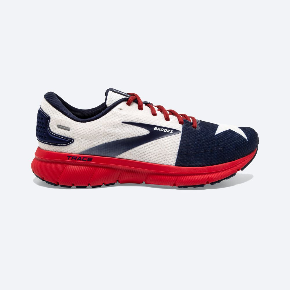 Brooks Trace 2 Löparskor Dam Röda/Vita/Marinblå | OZS-687510