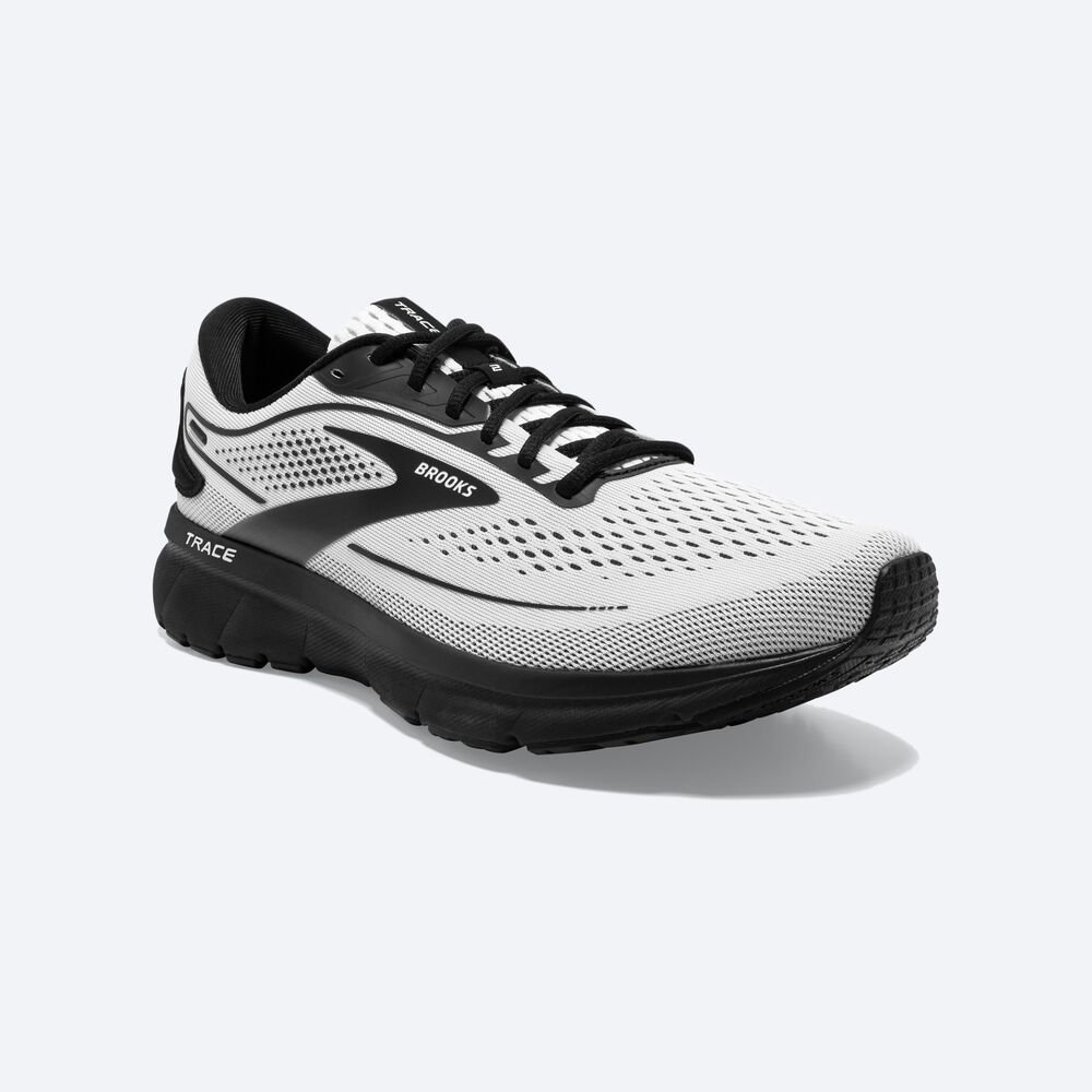 Brooks Trace 2 Löparskor Herr Vita/Svarta | QBF-259180